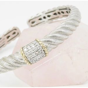 Judith Ripka Sterling Silver Hinged Cuff